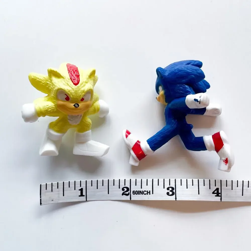 Set of Two Small Sonic Figures or Cake Toppers